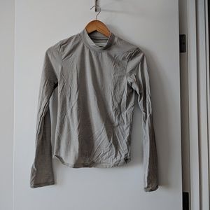 Outdoor voices merino mockneck grey small